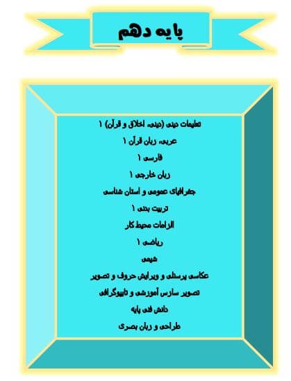 کتاب های رشته فتوگرافیک دهم